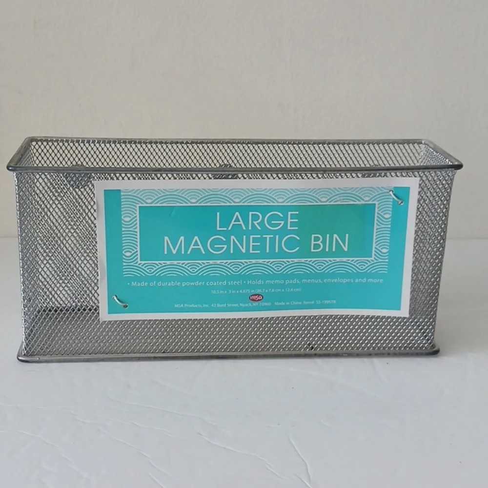 Mesh Magnetic Locker Magnetic Safe Space Storage Box Bin Silver by MSA NEW